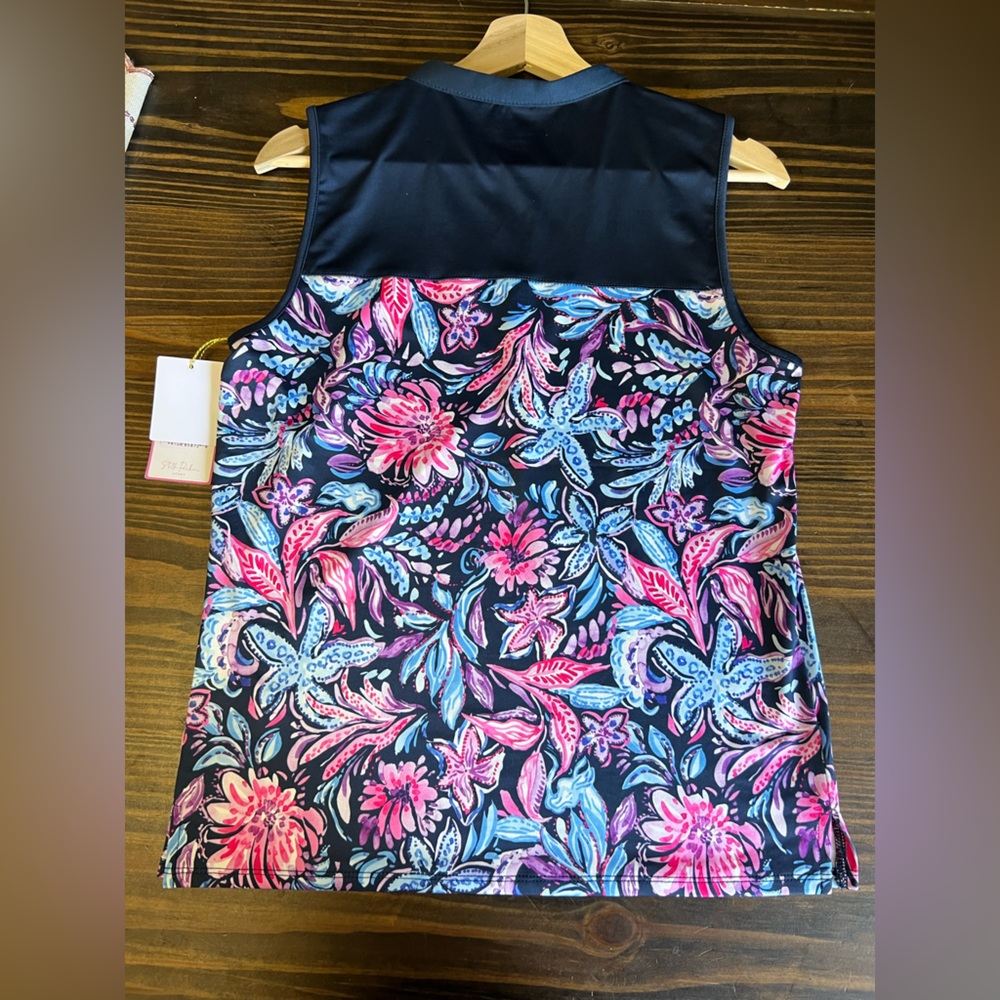 Stella Parker Sport Floral Sleeveless Tank Top with Zipper - Picture 5 of 5